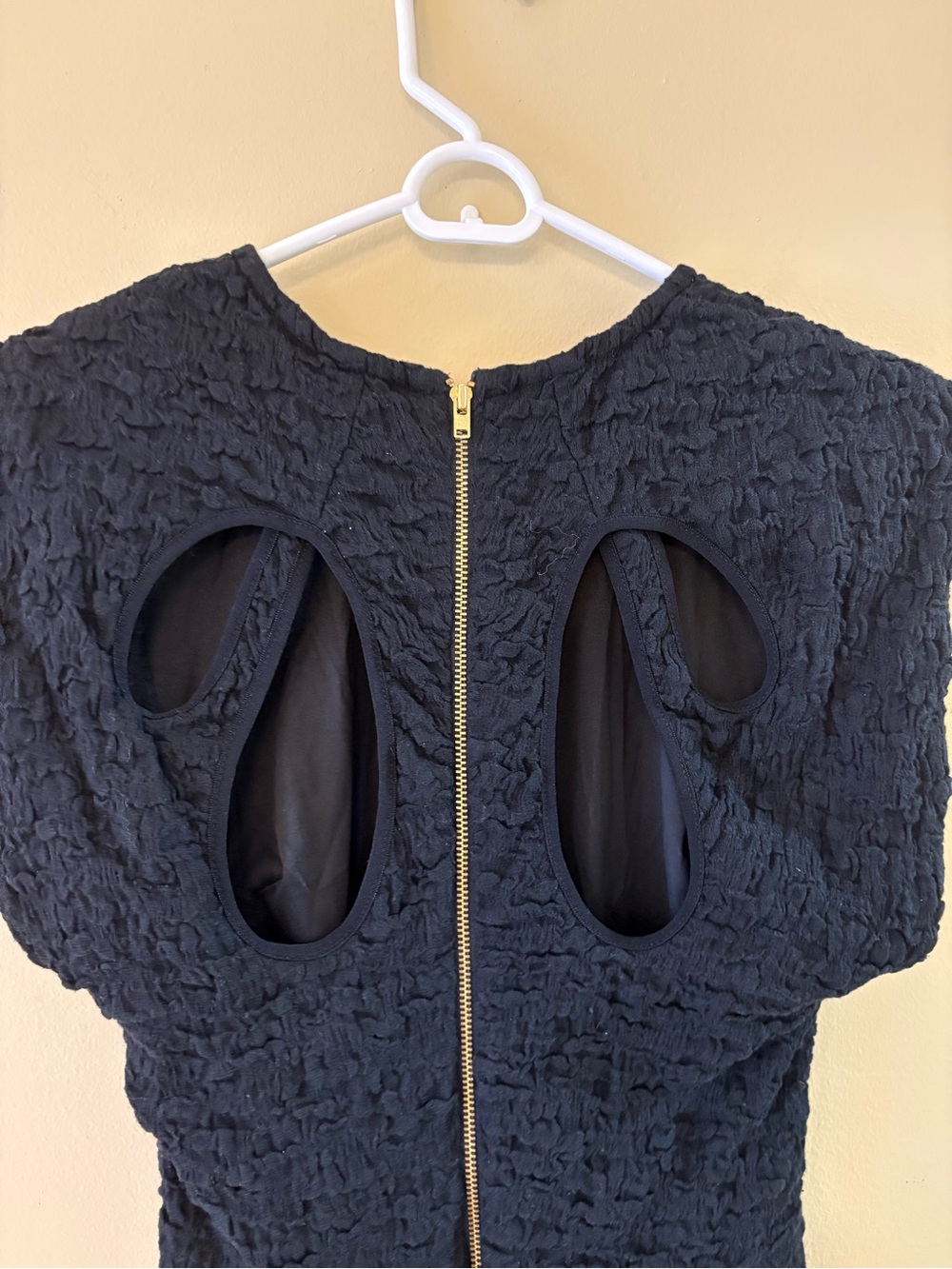 Anthropologie Black Textured Mini Dress - Picture 3 of 4